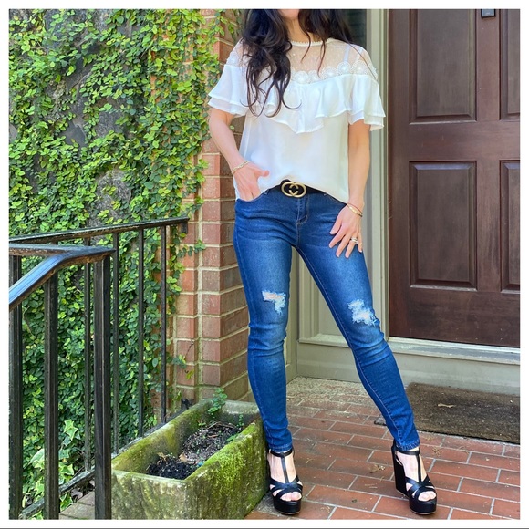 CHIC SO PRETTY LACE TRIM TOP - Picture 6 of 7